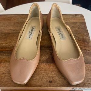 Jimmy Choo 37.5 Flats | Cream Color + Hint of Pink = Great Erryday Shoe!